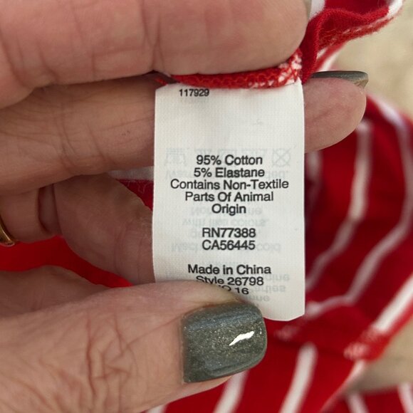 J. Crew Red Striped Union Suit 1 Piece Pajamas Long Johns Size Small - Picture 10 of 10